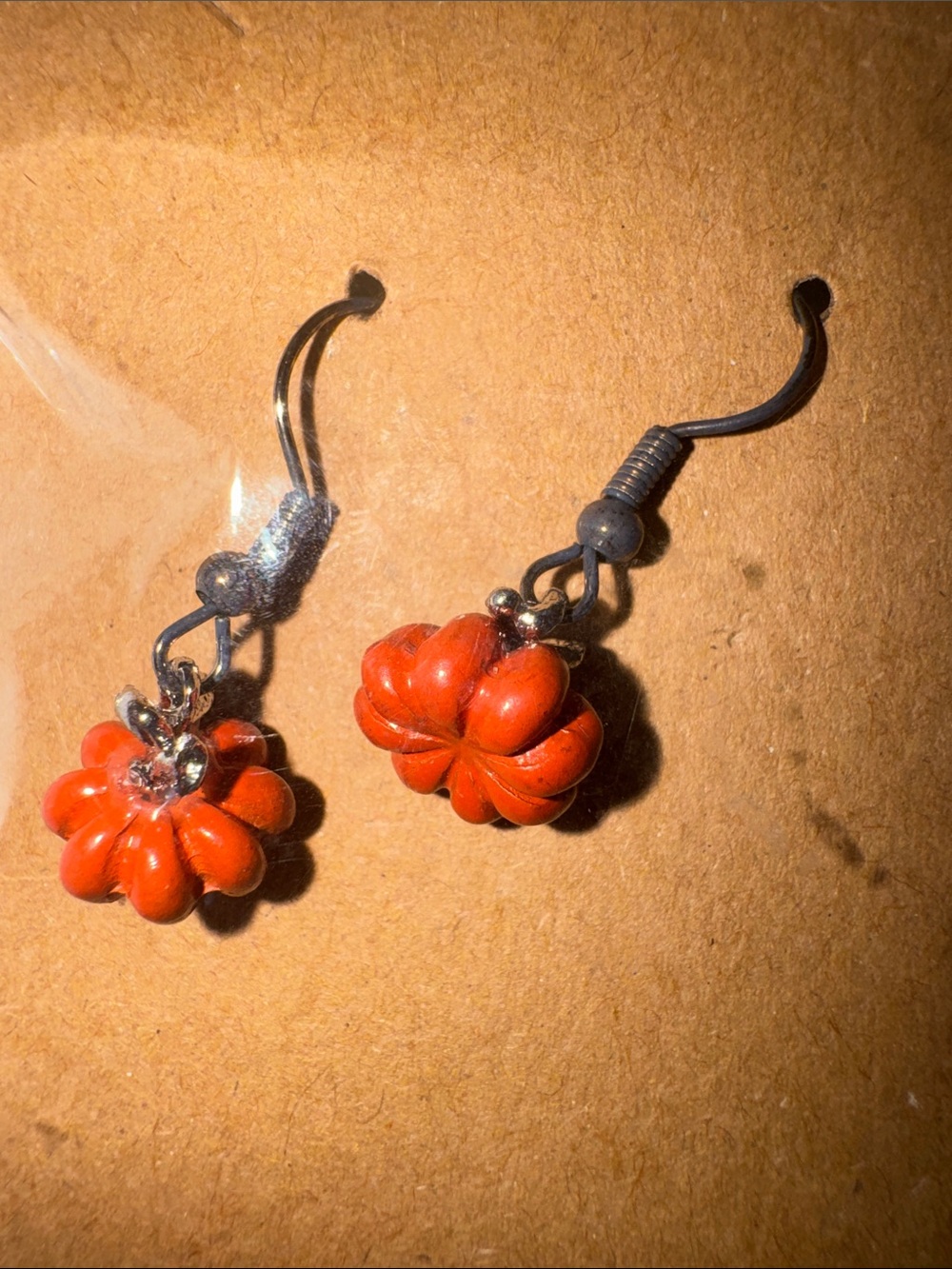 Red Pumpkin Dangle Earrings - Women's Jewelry